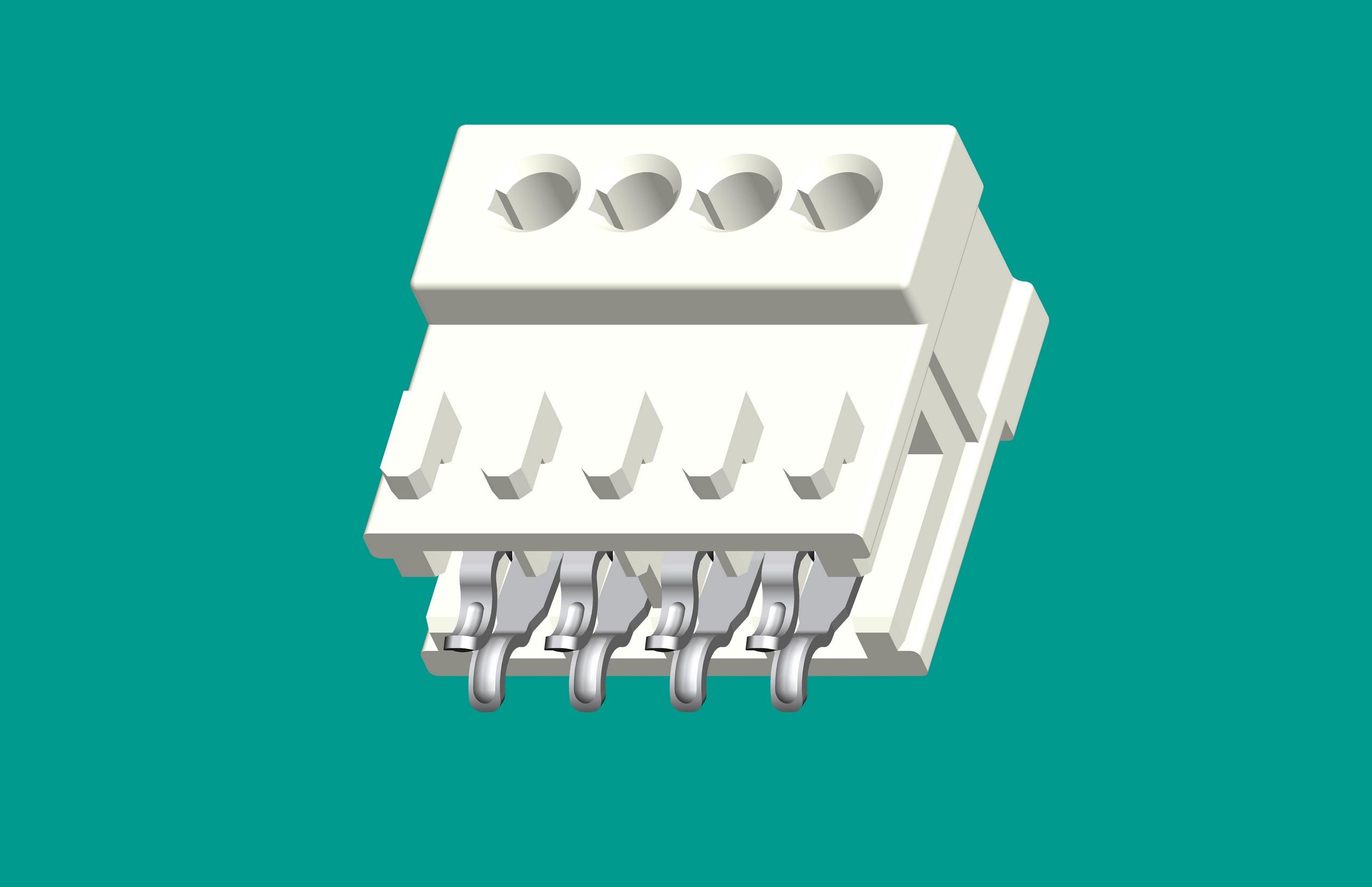RAST2.5定位孔座4位-高灼熱絲